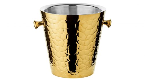 Ведро для шампанского на подставке Edzard Капри Д23хН83 см, на 1 бутылку, золото, сталь нержавеющая