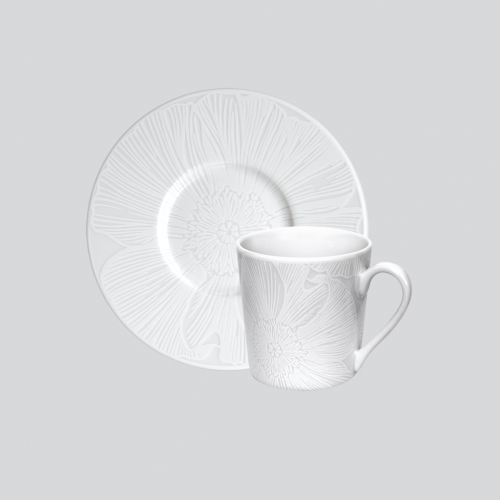 Чашка кофейная с блюдцем WHITE NATURE ,100мл, Taitu