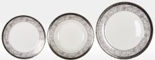 Набор тарелок Серебряный иней на 6 персон Japonica, костяной фарфор, Япония