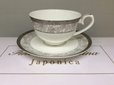 Набор чайных пар 2шт Серебряный иней на 6 персон Japonica, костяной фарфор, Япония