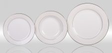 Набор тарелок 18 на 6 персон Серый шелк, Japonica, костяной фарфор, Япония