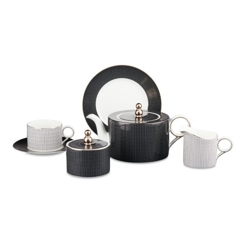 Сервиз чайный Вола на 6 персон, 21 предмет, платиновый кант, фарфор, Decor de Table