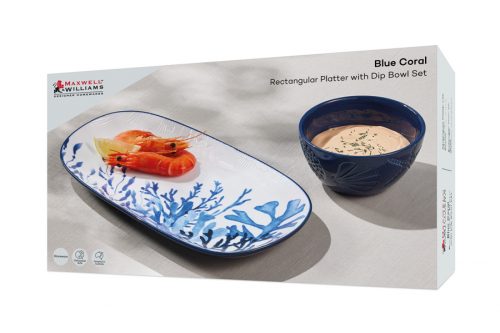 Набор  2 предмета, блюдо/салатник Maxwell Williams, керамика Синие кораллы, Blue Coral