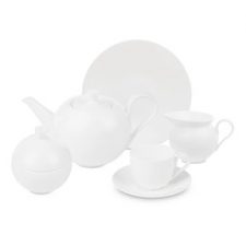 Сервиз чайный Плиссе Decor de Table на 6 персон, 21 предметов, фарфор костяной, п/к