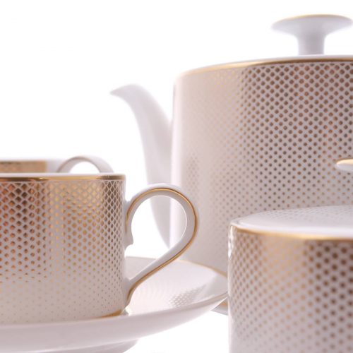 Чайный сервиз Falkenporzellan Deluxe Shape - Rio White Gold 6 персон 17 предметов, Германия