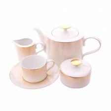 Чайный сервиз Falkenporzellan Deluxe Shape - Rio White Gold 6 персон 17 предметов, Германия