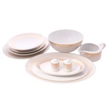 Столовый сервиз Falkenporzellan Deluxe Shape - Rio White Gold 6 персон 25 предметов, Германия