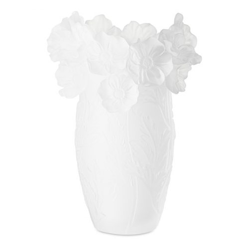 Ваза настольная Decor de table Анемон 20 см, хрустальное тесто, белая, п/к