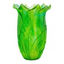 Ваза настольная Decor de table Ландыш 30 см, хрустальное тесто, зеленая, п/к