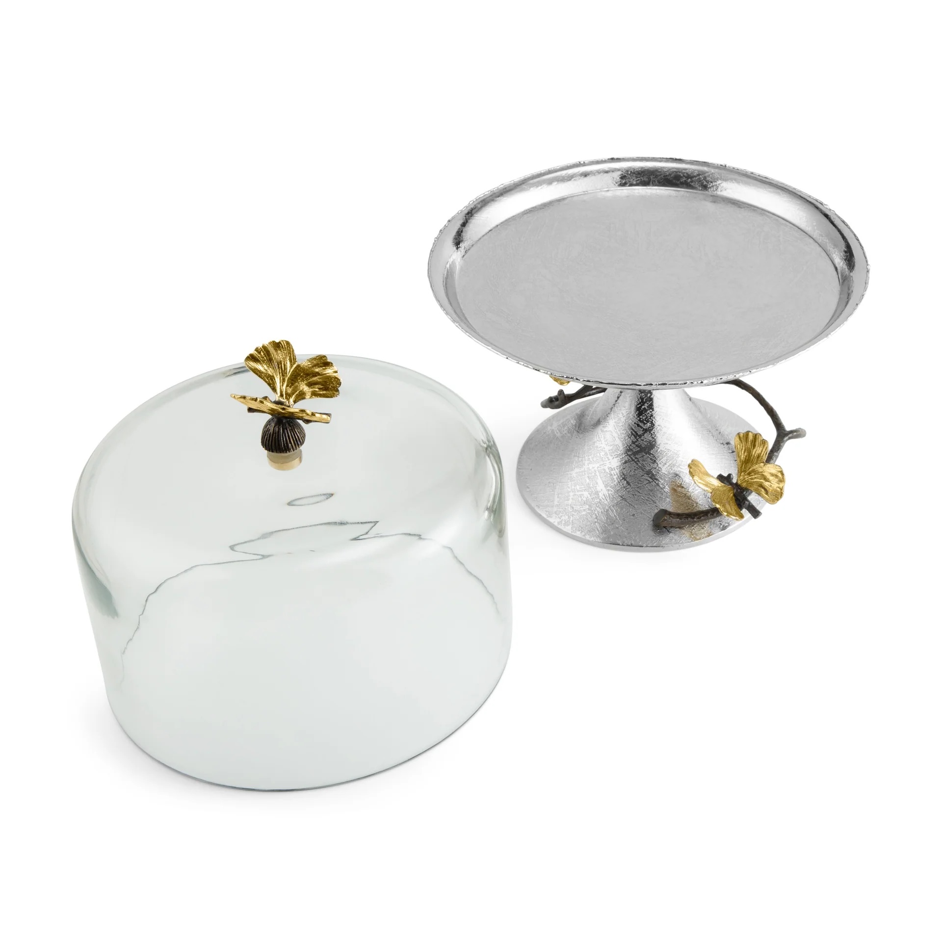 Блюдо на ножке с крышкой Michael Aram , Бабочки гинкго, 24х30 см Блюдо на ножке с крышкой Michael Aram , Бабочки гинкго, 24х30 см