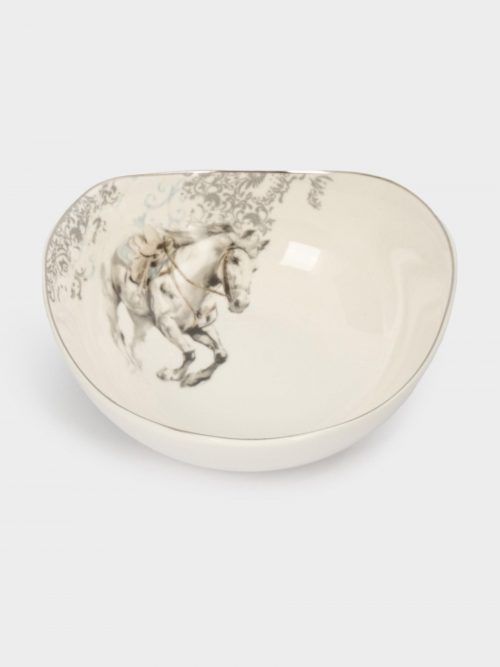 Пиала салатник, фарфор, Грациозные лошади, White horse, Anna Lafarg