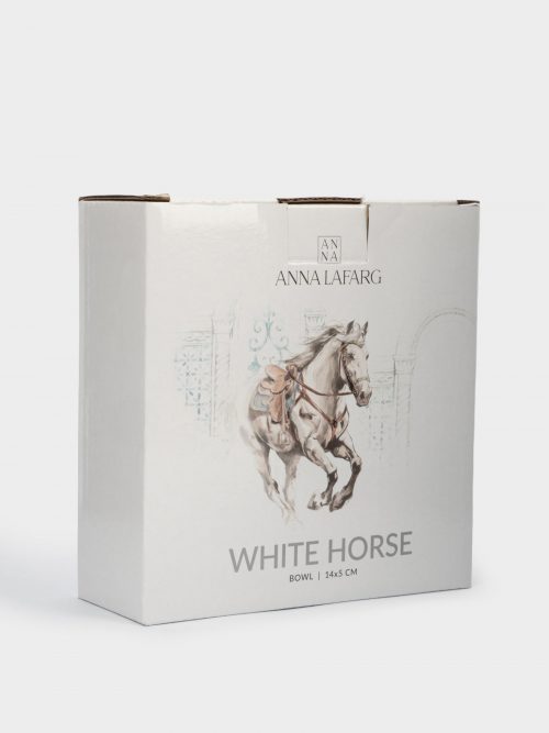 Cалатник 21x11 см, фарфор, Грациозные лошади, White horse, Anna Lafarg
