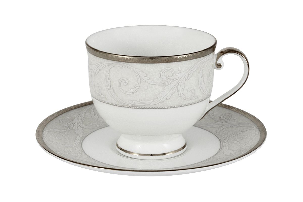 Набор чайных пар на 6 персон (высокая чашка) Narumi Платиновый ноктюрн 220 мл, фарфор костяной Набор чайных пар на 6 персон (высокая чашка) Narumi Платиновый ноктюрн 220 мл, фарфор костяной