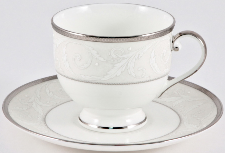 Набор чайных пар на 6 персон (высокая чашка) Narumi Платиновый ноктюрн 220 мл, фарфор костяной Набор чайных пар на 6 персон (высокая чашка) Narumi Платиновый ноктюрн 220 мл, фарфор костяной