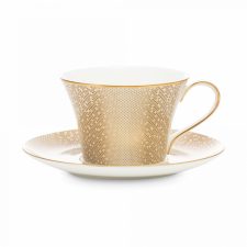 Чайная пара с блюдцем 270 мл Narumi Золотая пыль, фарфор костяной