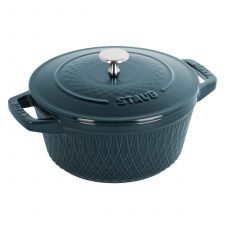 Кокот круглый 24 см, 4,25 л, цвет морская волна, Staub, Франция