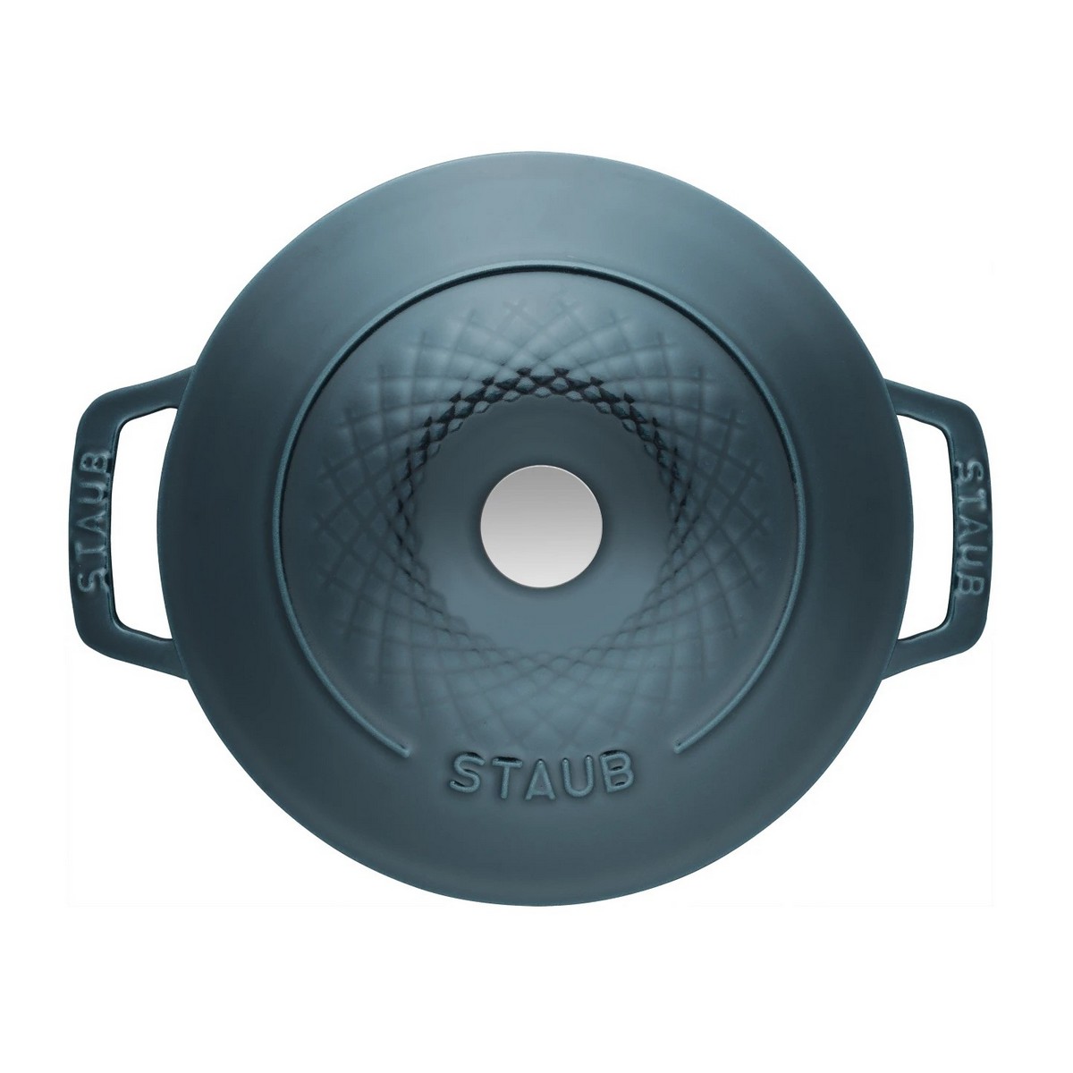 Кокот круглый 24 см, 4,25 л, цвет морская волна, Staub, Франция Кокот круглый 24 см, 4,25 л, цвет морская волна, Staub, Франция