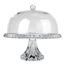 Тортница н/н с крышкой 33см Crown Jewel, хрусталь, Словения