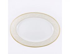 Блюдо овальное Narumi Золотой ноктюрн 38 см, костяной фарфор