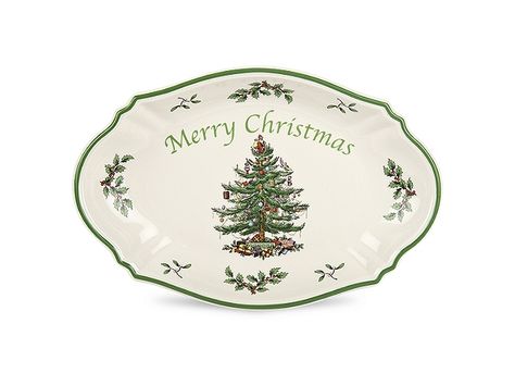 Блюдо овальное 28 см Spode Рождественская ель, Англия Блюдо овальное 28 см Spode Рождественская ель, Англия
