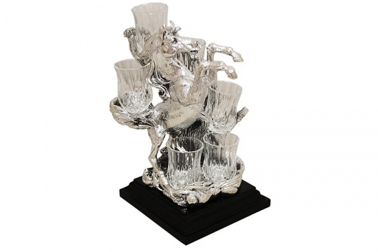 Набор для водки На удачу CHINELLI, посеребрение, Италия Набор для водки На удачу CHINELLI, посеребрение, Италия