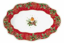 Блюдо 30х21 см Рождественские ягоды 19 см, Easy Life, фарфор
