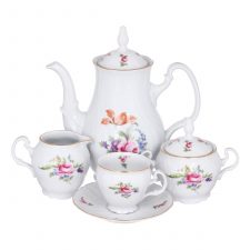 Сервиз кофейный на 6 персон 15 пред., Полевой цветок, Bernadotte, Чехия