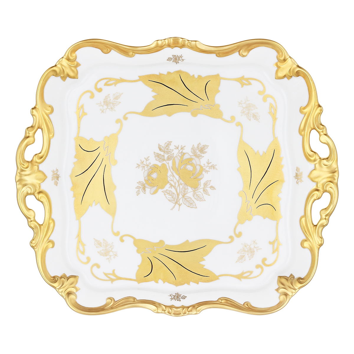 Блюдо квадратное 30 см, Кленовый лист, фарфор,Weimar Porzellan, Германия Блюдо квадратное 30 см, Кленовый лист, фарфор,Weimar Porzellan, Германия