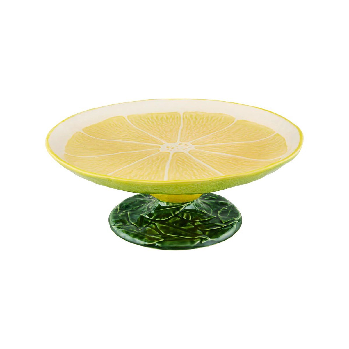 Тортница на ножке Bordallo Pinheiro Лимон 33 см, керамика, Португалия Тортница на ножке Bordallo Pinheiro Лимон 33 см, керамика, Португалия