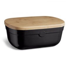 Хлебница 35,5 X 24,5 X 15,8 см с разделочной доской 6,5 л, черная, EMILE HENRY, Франция