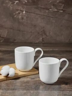 Набор кружек 2 шт 350 мл Decor de table Плиссе, фарфор костяной Набор кружек 2 шт 350 мл Decor de table Плиссе, фарфор костяной