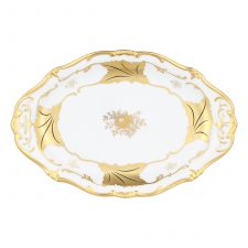 Блюдо овальное 28 см, Кленовый лист, фарфор, белый,Weimar Porzellan, Германия