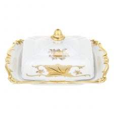 Масленка 19 см, Кленовый лист, фарфор,Weimar Porzellan, Германия