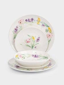 Сервиз обеденный на 6 персон, 18 предм., фарфор, Акварельные цветы, Bouquet, Anna Lafarg