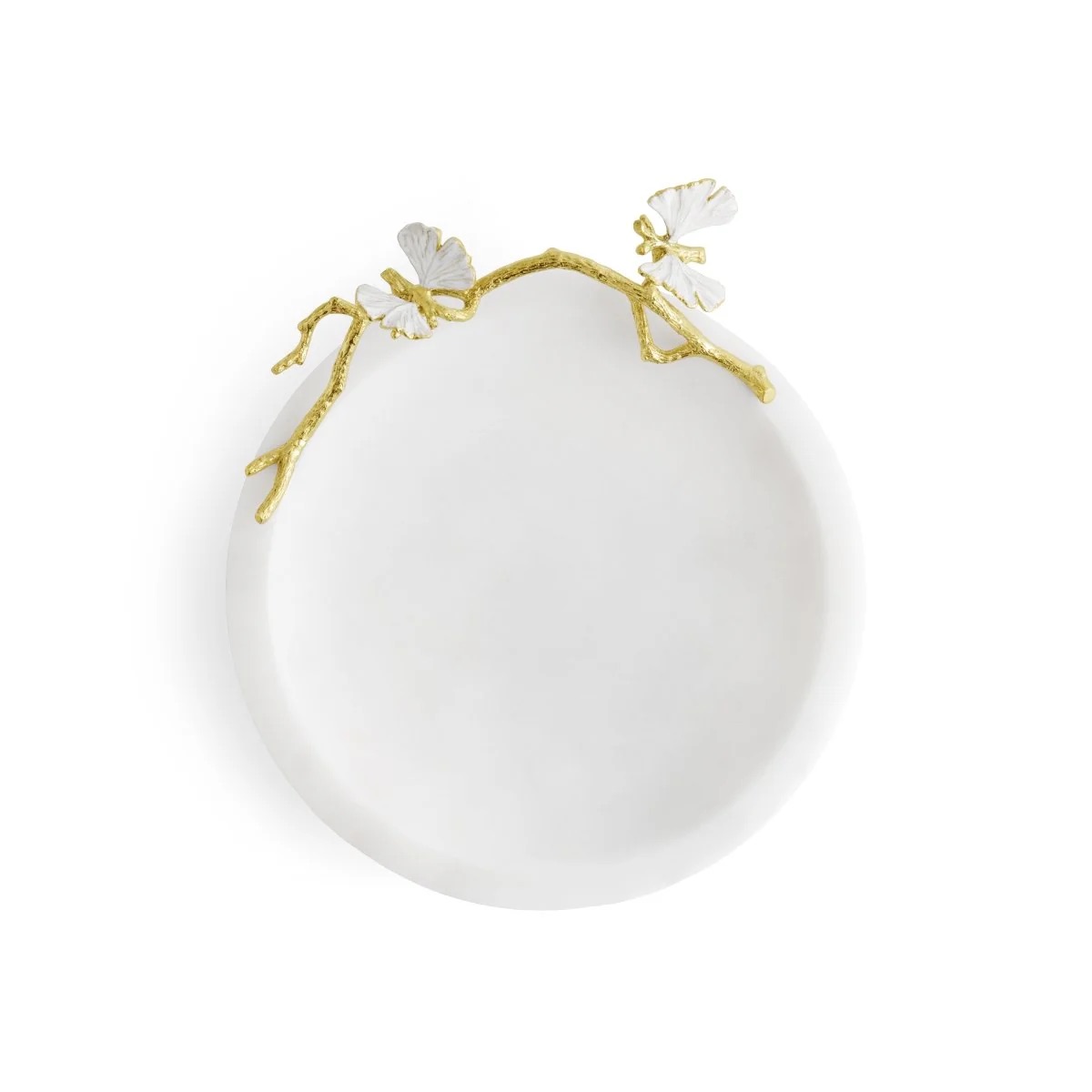Блюдо Michael Aram Бабочки Гинкго Gold 22 см, мрамор Блюдо Michael Aram Бабочки Гинкго Gold 22 см, мрамор