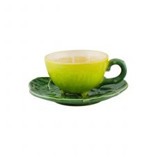 Чайная пара Bordallo Pinheiro Лимон, керамика, Португалия