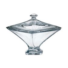 Конфетница с крышкой 22,5 см Квадро, Crystalite Bohemia, Чехия