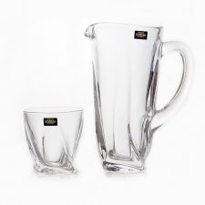 Набор графин и стаканы для воды на 6 персон, Квадро, Crystalite Bohemia, Чехия