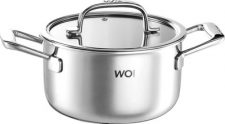Кастрюля  со стеклянной крышкой 20х11 см, 3,4л WO HOME Verona, нержавеющая сталь