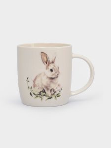 Кружка 360 м, фарфор, белый, Кролик в цветах, Bunny, Anna Lafarg