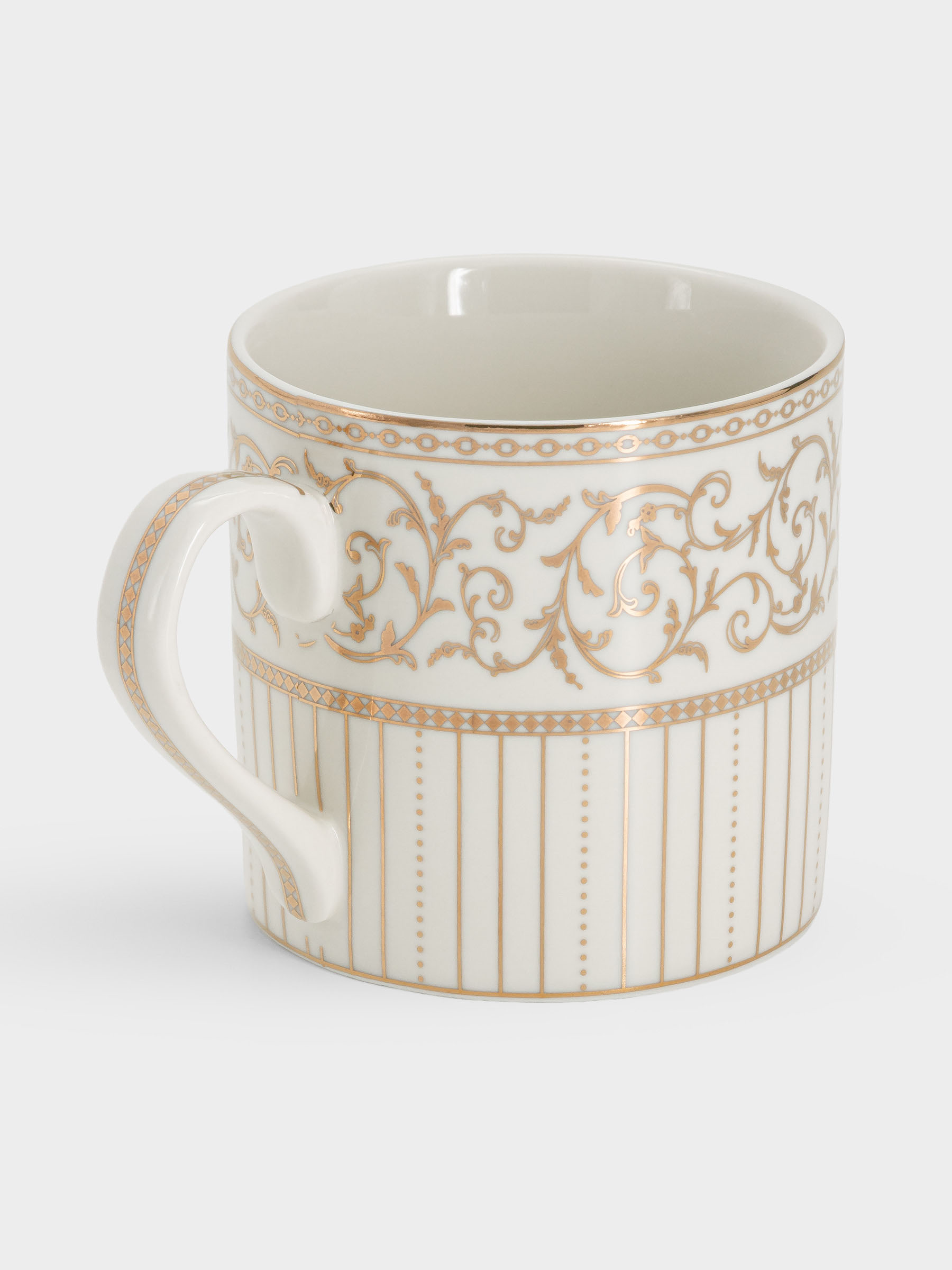Кружка 400 мл, фарфор белый, с золотистым орнаментом Golden, Pozzi Milano Кружка 400 мл, фарфор белый, с золотистым орнаментом Golden, Pozzi Milano