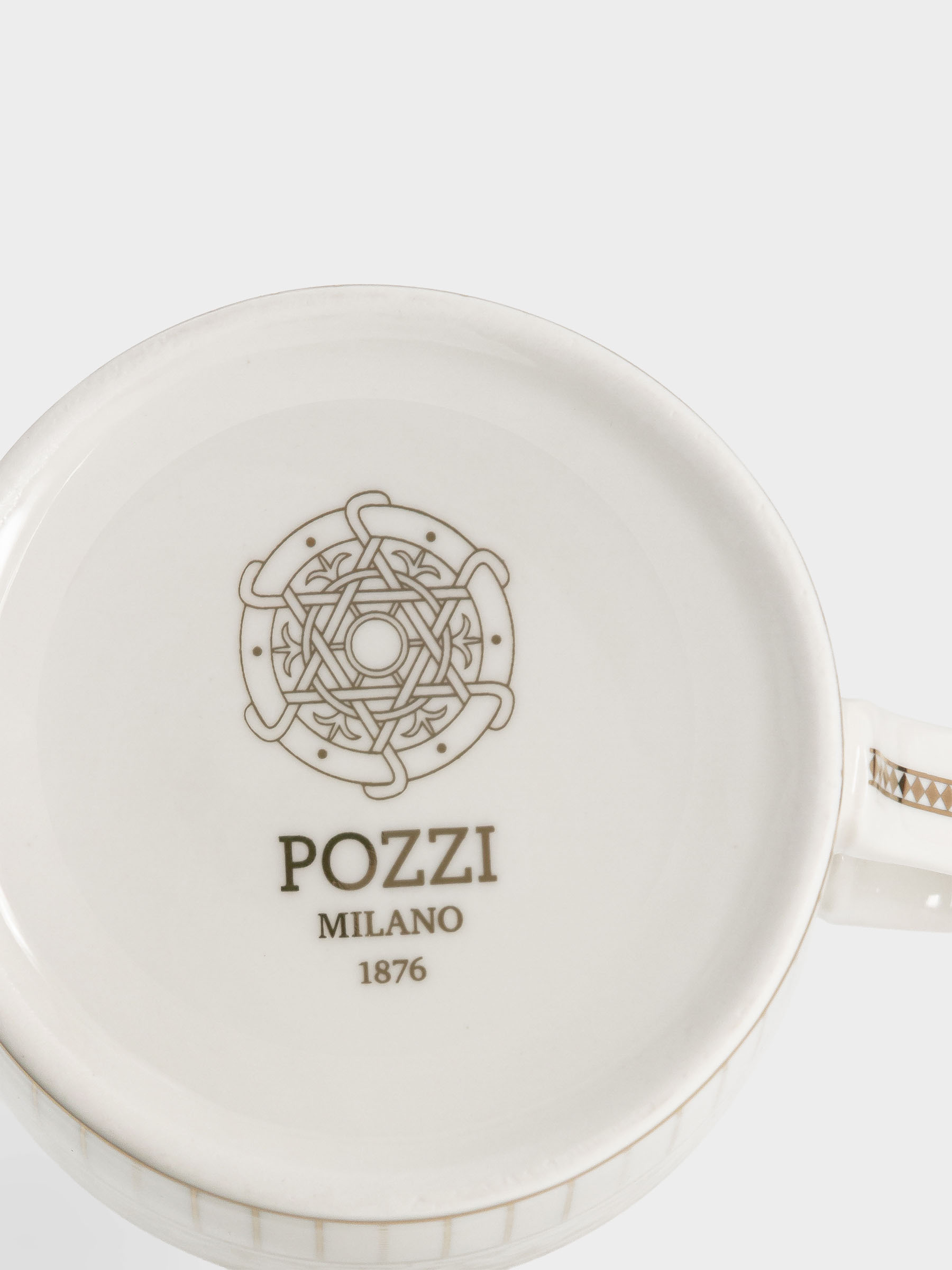 Кружка 400 мл, фарфор белый, с золотистым орнаментом Golden, Pozzi Milano Кружка 400 мл, фарфор белый, с золотистым орнаментом Golden, Pozzi Milano