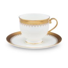 Чашка чайная с блюдцем 240 мл Наруми (Narumi ) Золотая монета, костяной фарфор