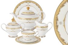 Сервиз чайный Корона (золото) Midori 23 предмет 6 персон, фарфор