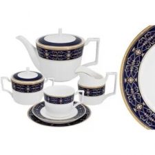 Сервиз чайный Офелия (Кобальт) Anna Lafarg Emily 21 предмет 6 персон, фарфор