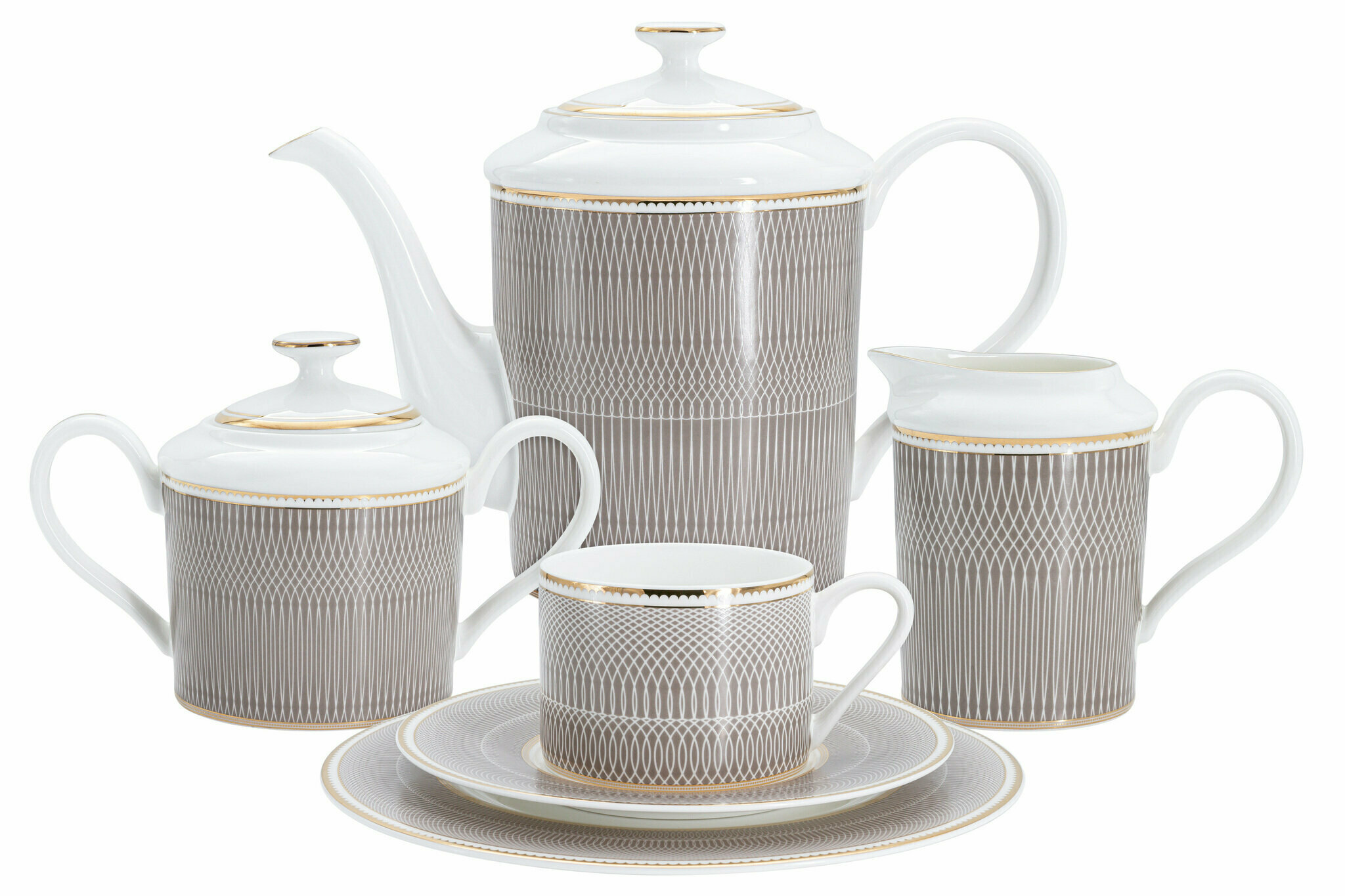 Сервиз чайный Мокко Anna Lafarg Emily 21 предмет 6 персон, фарфор Сервиз чайный Мокко Anna Lafarg Emily 21 предмет 6 персон, фарфор