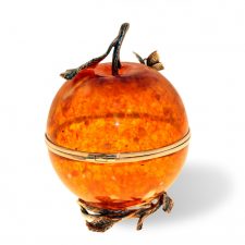 Шкатулка из янтаря Райское яблоко 10х5 см
