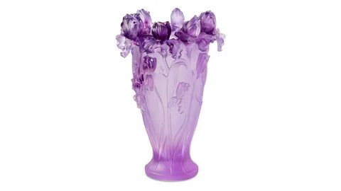 Ваза настольная Decor de Table Pate de Verre Cristal Ирисы 22 см, хрустальное тесто, фиолетовая, п/к Ваза настольная Decor de Table Pate de Verre Cristal Ирисы 22 см, хрустальное тесто, фиолетовая, п/к
