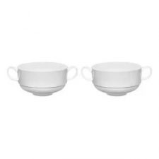 Набор бульонниц 250 мл 2 шт Decor de table Плиссе, фарфор костяной