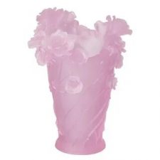 Ваза настольная Decor de Table Pate de Verre Cristal Роза 35 см, хрустальное тесто, розовая, п/к